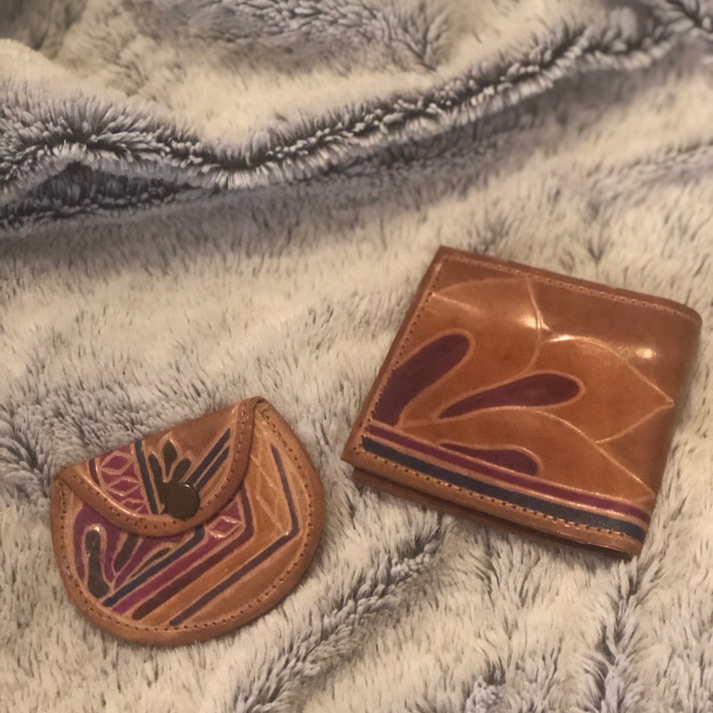 Hand crafted Leather wallet and change purse